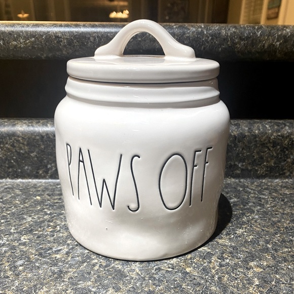Rae Dunn Paws Off canister